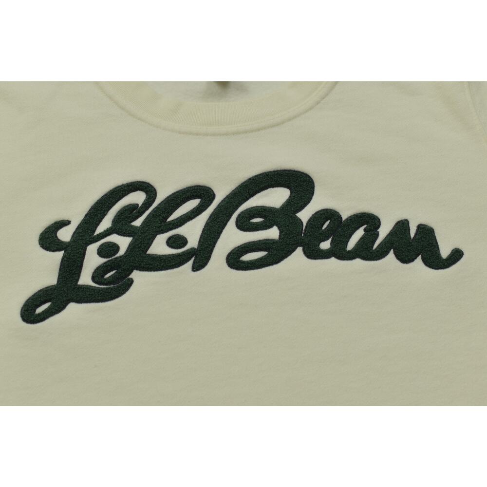 LL Bean Crewneck Sweatshirt Mens XL White Signature Script Logo Cotton Blend - Picture 5 of 8